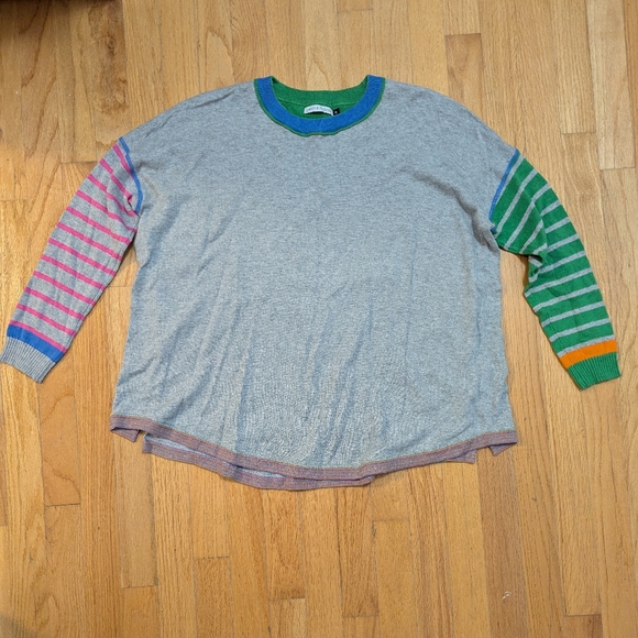 Zaket & Plover Sweaters - Zaket & Klover Color Block Striped Oversized Sweater